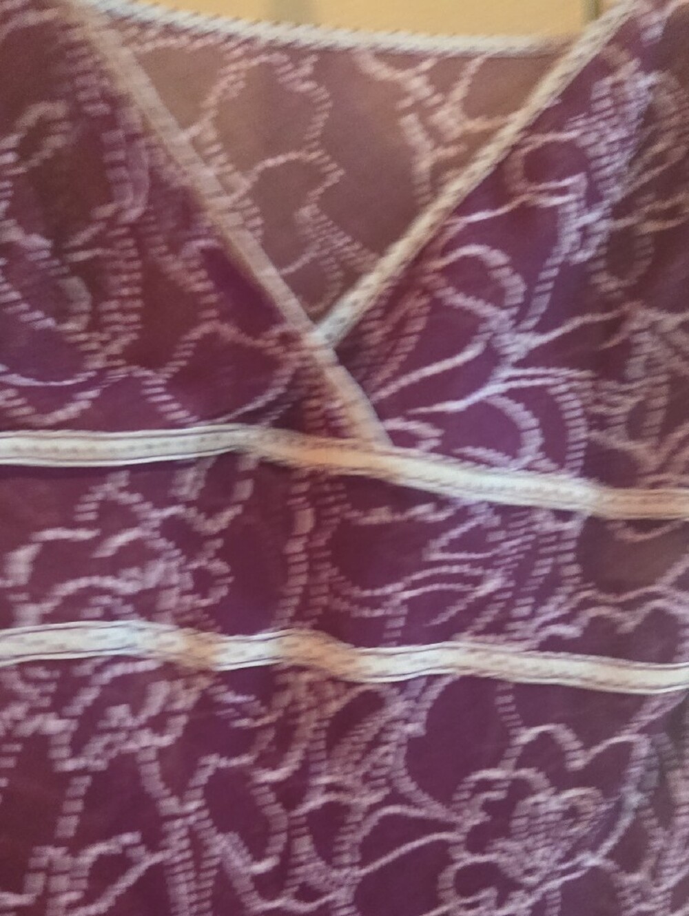 Purple Floral Spaghetti Strap  Night Slip - Picture 4 of 7